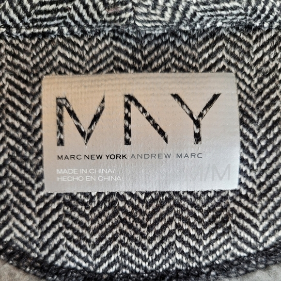 Andrew Marc New York Womens Fleece Lined Full Zip Herringbone Jacket - Size M - Picture 5 of 8